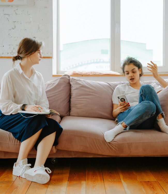 Teen talking with therapist during teen therapy session in Scottsdale AZ