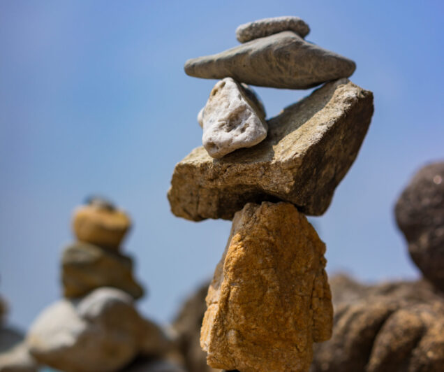 Stacked stones symbolizing emotional balance and mindfulness during DBT therapy in scottsdale arizona