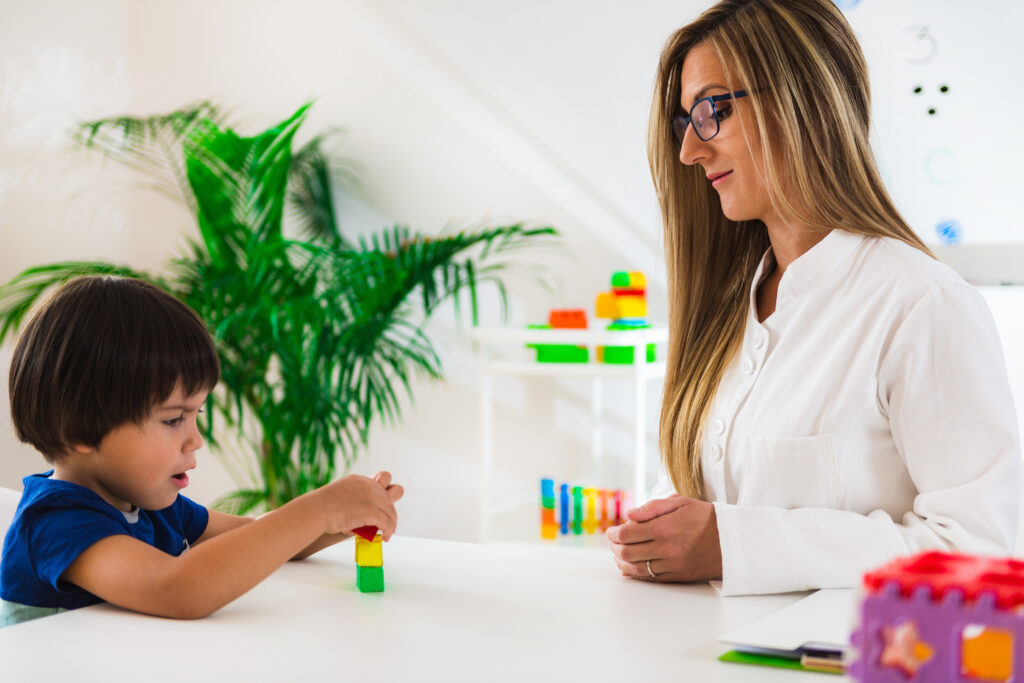 Child therapist helping a child in Scottsdale