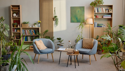 Warm and inviting therapist office in Scottsdale Arizona for counseling and mental health services