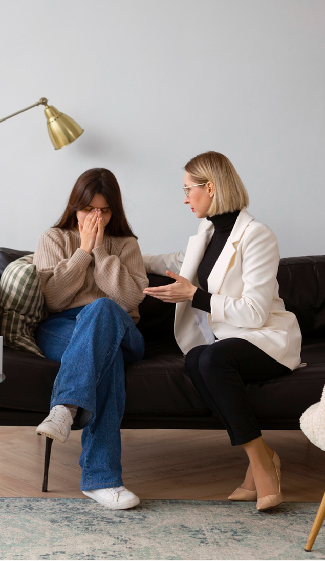 therapist talking to patient