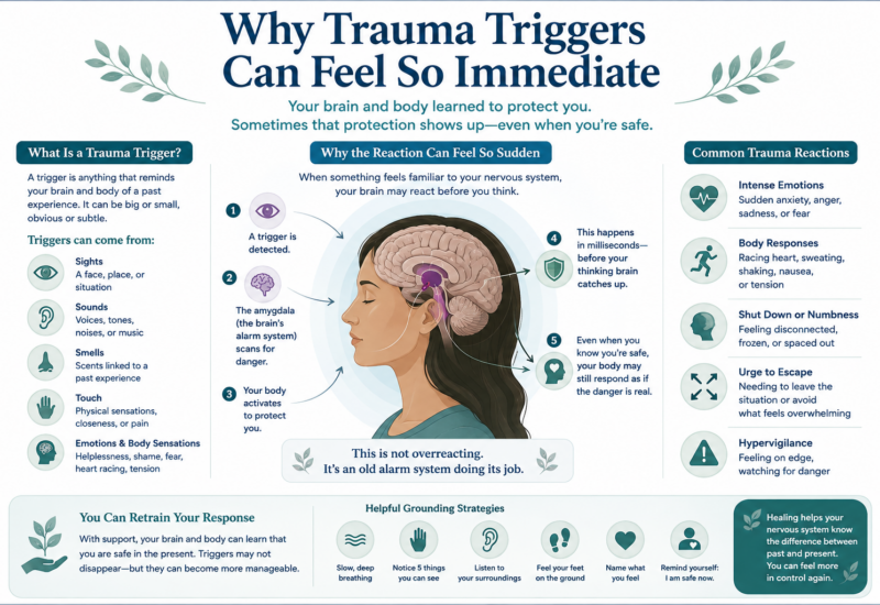 when trauma makes it hard to feel safe_pathways_Counseling_Services A trigger is anyting that reminds your brain and body of a past experience. it can be big or small, obvious or subtle.